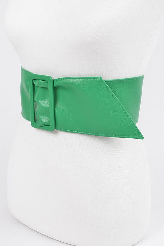 Green Faux Leather Belt