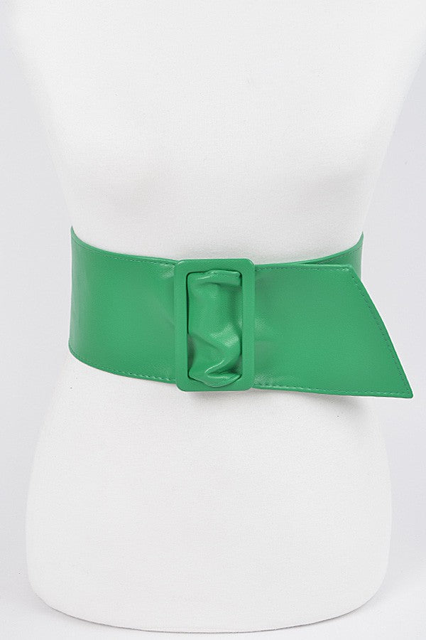 Green Faux Leather Belt